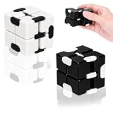 2 Stück Fidget Cube, Infinity Cube Fidget Würfel mit Zwei Stücken in Schwarz und Weiß, Anti Stress Würfel für Konzentration und Entspannung, Fidget Würfel für Büro, Schule und Reise