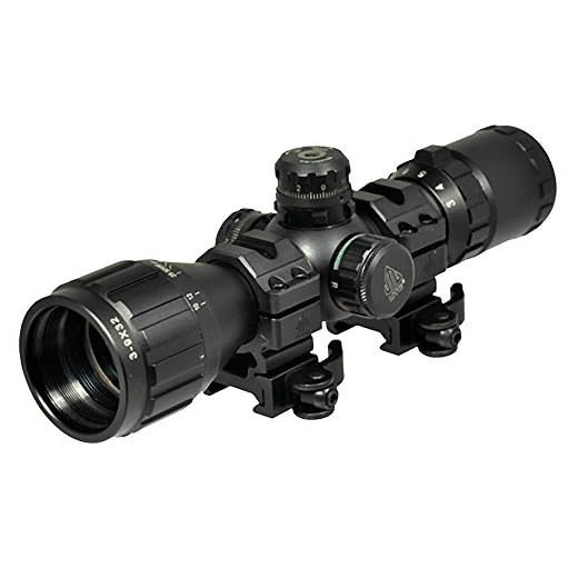 Leapers, Inc. - UTG BugBuster Rifle Scope, 3-9X 32, 1", Red/Green Illuminated Mil-dot Reticle, with Rings, Black Finish SCP-M392AOLWQ, UPC :4712274528321