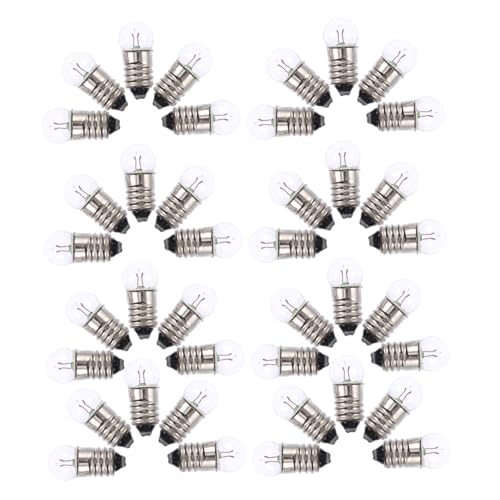 Veemoon Bombillas Redondas Pequeñas 3,8 v E10 Para Experimentos Científicos Base De Rosca, Kit De Electricidad Escolar, 50 Unidades Para Laboratorio Educativo