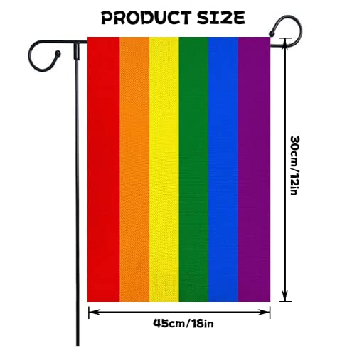 Mflagperft Rainbow Pride Garden Flag Decorations Small Lgbtq Gay Lesbian Bisexual Pansexual Transgender Mini Pride Month Yard Lawn Flags 12X18 Inch Double Sided Outdoor Decor (Rainbow Garden Flag) #TOP1