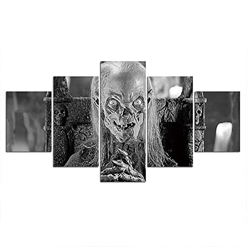 Cuadro En Lienzo Decoracion 5 Piezas HD Imagen Impresiones En Lienzo Película De Terror Zombie Lienzo Grandes XXL Murales Pared 5 Paneles De Pinturas De Obras De Arte Moderno