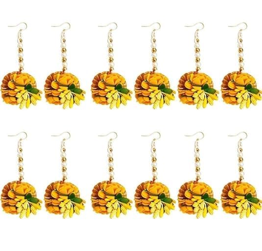 Kalka Fashion Flower Maang Tikka Jewellery Set for Wedding Baby Shower Shaadi Haldi Mehandi for Girls and Women with (Pack of 12) (Yellow) (B0DFTFG5K4) Amazon Price History, Amazon Price Tracker
