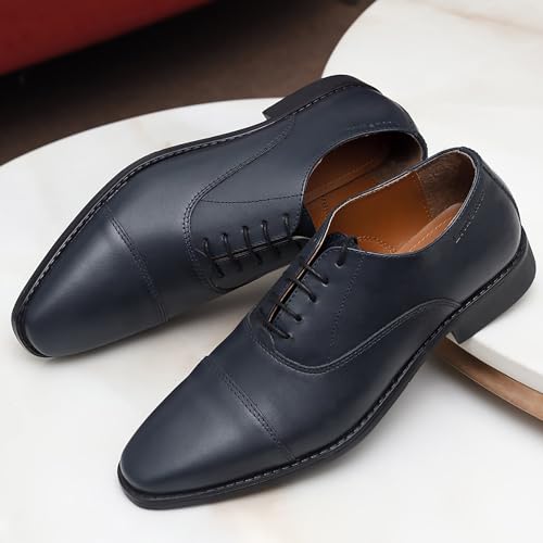 Image of LOUIS STITCH Men's Derby Shoes | Handmade Italian Leather Formal Shoes | Classic Lace-Up Derby Shoes for Men | Premium, Office & Wedding Shoes | Sizes 6-12