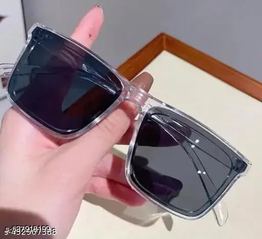 Image of Black Retro Square Sunglasses /Goggles For Men's -UV Protected-Pack of 1