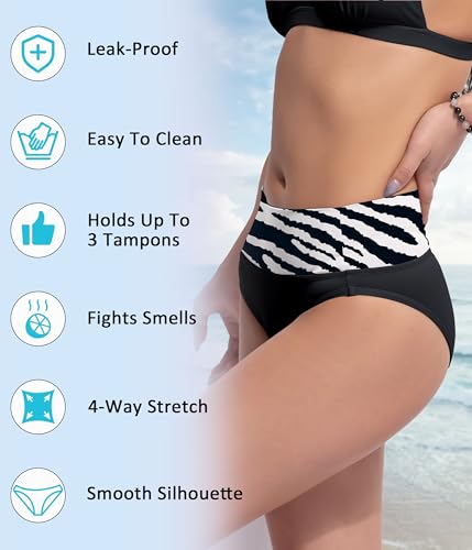 Image of Beautikini Period Swimwear Bikini Menstrual Swim Bottoms Leakproof Bathing Suits for Teens Girl