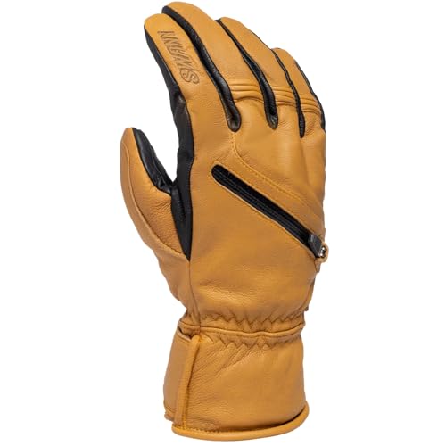 Swany Men's X-Cell Under Gloves - Waterproof Breathable Insulated Winter Snow LeatherShield Gloves with Utility Heat Pocket, Segale, Small