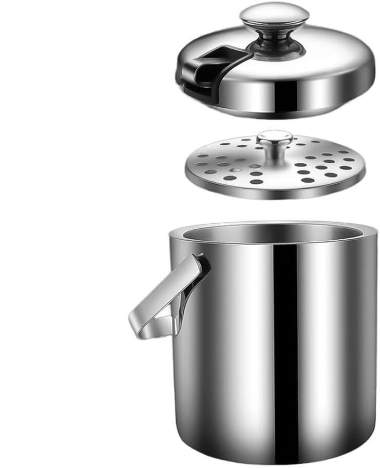 Seau à glace en acier inoxydable de 1,3L pour fêtes et cocktails