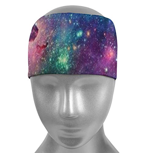 Galaxy Moisture Wicking Sports Headband Non Slip Elastic Sweatbands for Men Women Fits Running Yoga Basketball Gym Workout Cycling