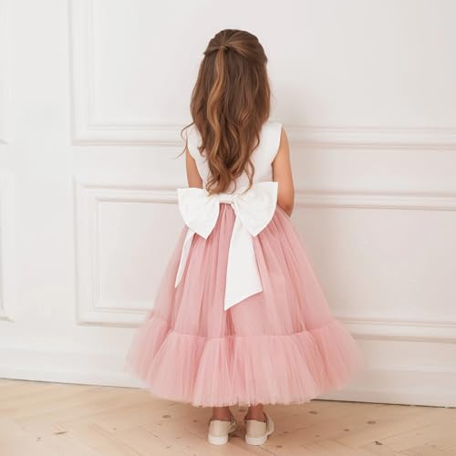 MCieloLuna Puffy Tulle Flower Girls Dresses Sleeveless First Communion Dress for Girl O-Neck Summer Party Princess Gown3