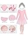 Mecceos Ballet Leotards with Skirt Tights Combo for Toddler Girls Dance Long Sleeve Leotard Ballerina Dresses Outfits (Ballet Pink, 4-6 Years, MEAM-322)