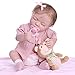 Yeah-hhi Realistyczna lalka Reborn 49 cm ręcznie robiona miękka piękna bliskie oko noworodka lalki dla dzieci w wieku 3 + zabawki prezenty, różowa