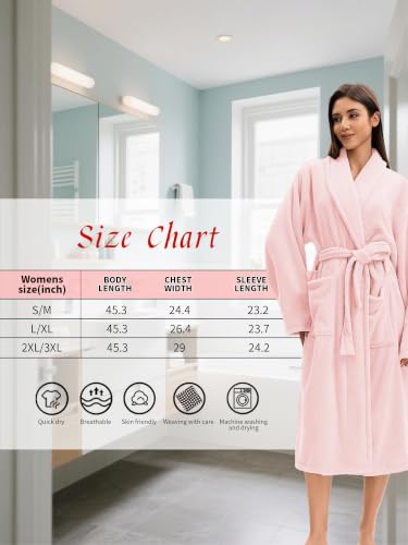 Image of Soft Robe For Women,Warm Plush Bath Robes Female,Spa Towel After Shower Lightweight Long Bathrobe