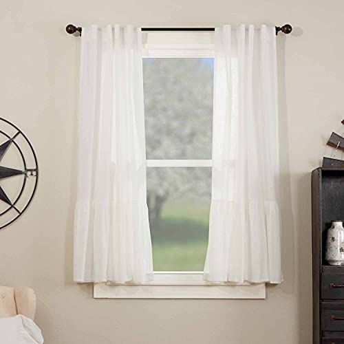 Piper Classics Elizabeth High Ruffle Panel Curtains, Set of 2,