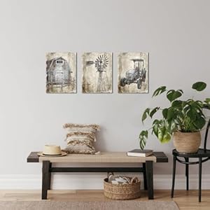 Artmyharbor Rustic Home Decor Barn Canvas Prints Farmhouse Windmill Tractor Poster Country Truck Landscape Wall Art for Living Room Artmyharbor Rustic Home Decor Barn Canvas Prints Farmhouse Windmill Tractor Poster Country Truck Landscape Wall Art for Living Room