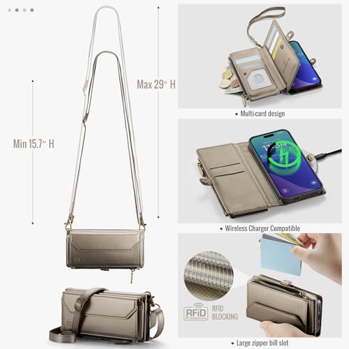 Strapurs for iPhone 16 Pro - Zipper Strap Wallet Case, Desert Titanium by Strapurs - Used condition - Image 4