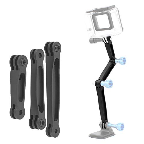 Pssopp Varilla de Extensión monopié de Aleación de Aluminio 3 en 1, Cardán Extensible Estable y Seguro, Compatible con Cámaras DSLR de Mano, Ligero y Portátil con Oxidación Anódica