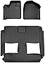 SMARTLINER Floor Mats 3 Row Liner Set Black Compatible with 2008-2020 Grand Caravan / 2008-2016 Town & Country (Stow'n Go Only)