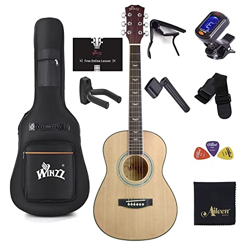 Winzz Af168C 3/4 Spruce Acoustic Acustica Guitar For Beginners Students Kids With Advanced Kit Right Handed, 36 Inches #TOP8