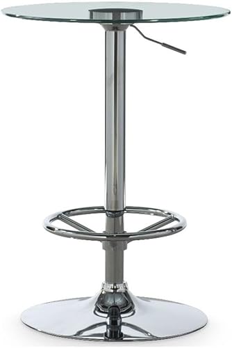 Powell Muebles Linon Jolie Mesa de metal y vidrio en cromo