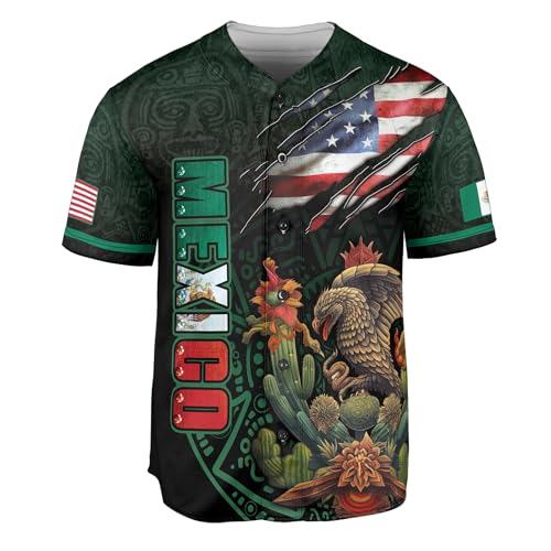 Jerseys personalizados Mexico para hombres, camiseta de futbol Mexico, camiseta mexicana de beisbol, camiseta de beisbol con bandera americana miniatura 4