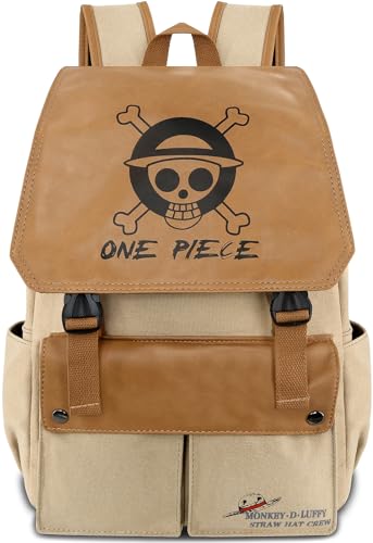Roffatide Anime One Piece Luffy Straw Hat Pirates Canvas Backpack...