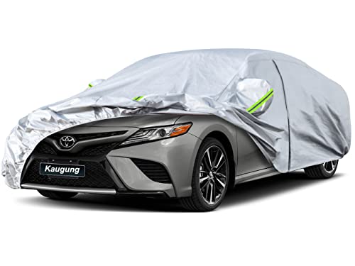 Image of Kaugung 6 Layers Car Cover Custom Fit Toyota Camry Sedan from 1991 to 2025, Waterproof Car Cover All Weather for Automobiles Outdoor Indoor with Zipper Door, Sun Rain Dust Snow Protection.