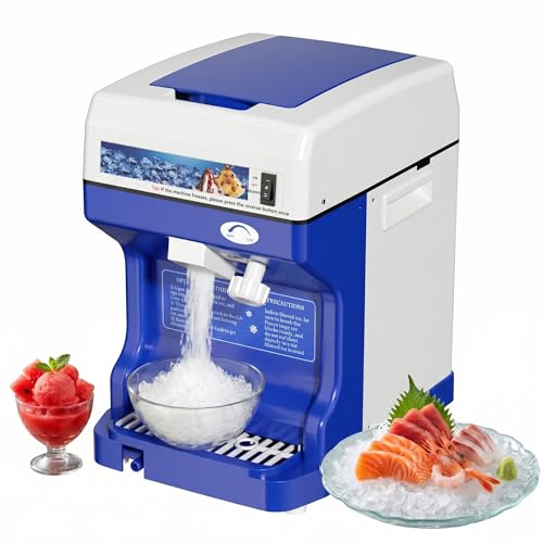 Garvee Commercial Ice Shaver Crusher 300LBS/H, 500W Electric Snow Cone Maker, 500RPM Tabletop Ice Shaving Machine with 4.41LBS Hopper & Stainless Steel Blade for Home, Parties, Snack Bars, B