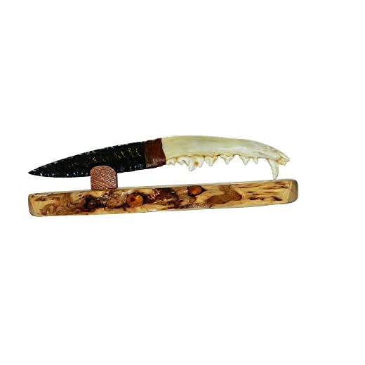 Obsidian Blade Knife with Coyote Handle