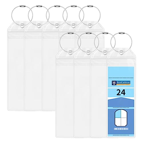 Cruise Luggage Tag Holder, 9 Pcs Luggage Tags for Suitcases, Waterproof Suitcase Tags with Stainless Steel Wire, Clear Durable Travel Tags for Luggage (9, 6.5 x 20cm) Cruise Luggage Tag Holder, 9 Pcs Luggage Tags for Suitcases, Waterproof Suitcase Tags with Stainless Steel Wire, Clear Durable Travel Tags for Luggage (9, 6.5 x 20cm)