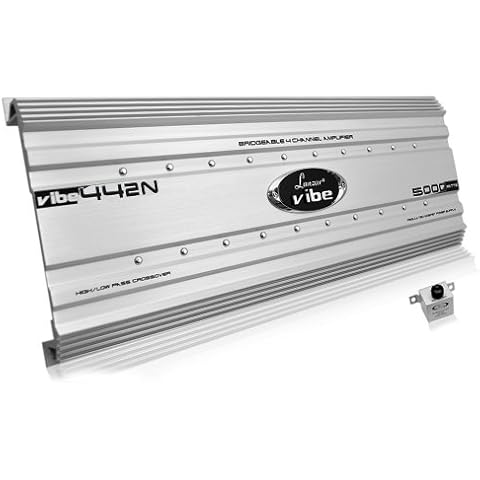 Premium Lanzar Car Audio, Amplifier Car Audio, Car Stereo Amplifier, 5,000 Watt, 4-Channel, Mosfet Amplifier, RCA Input, Subwoofer Bass Control, Power Amp, LED Indicator, Car Electronics (VIBE442N) Cover