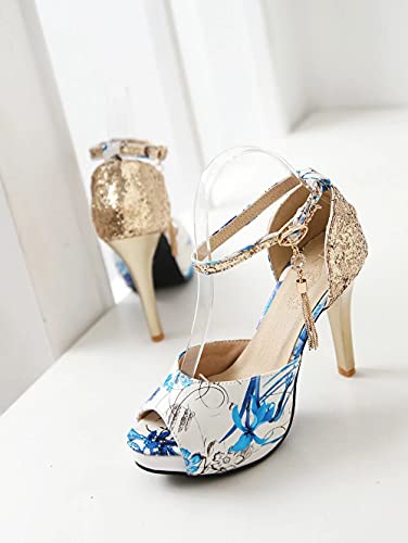 Sequin Printed Fish Mouth high Heels2