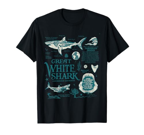 Great White Shark Anatomy, Marine Biologist T-Shirt