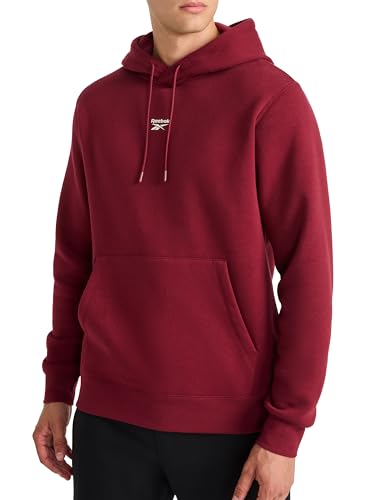 Reebok Apparel mens Finisher Hoodie, Standard Fit, Midweight Cotton-poly Fleece Fabric, Cabernet, M