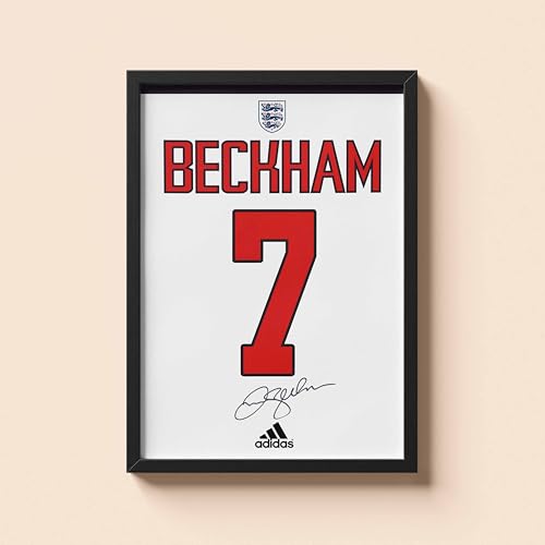 Image of Posternet David Beckham Wall Poster Frames | 8x12 inch | World Cup special signed Jerseys Series | Hanging Wall Artwork Frames for Living Room, Bedroom, Office and Etc