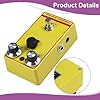 Feeshoppher Audio Overdrive Effect Pedal with Focus Control, Touch Sensitive Distortion Reverb Delay for Electric Guitar Amp, Metal True Bypass Stompbox, Yellow(A) #1