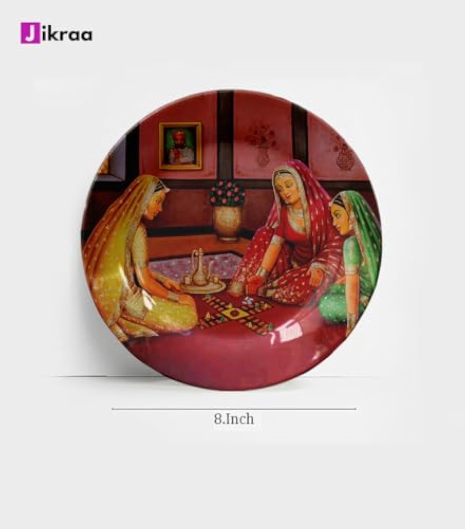Rajasthani Art Ceramic Decorative Wall Plate, Home Decor
