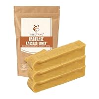 Wildfang® Yak Kaustab Hund – Natürlicher Kaukäse vom Himalaya – Kauspaß für alle Hundegrößen und Welpen – Käseknochen für Hunde – Kauknochen zur Zahnpflege – Käseknochen - 3er Pack - Gr. M - 80-90 g