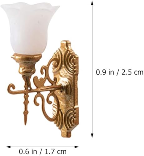 Miniatura 6 de Yardwe 4 lámparas de pared en miniatura a escala 1:87, luz amarilla cálida dorada, decoración de micro paisaje de musgo, accesorios de modelo de