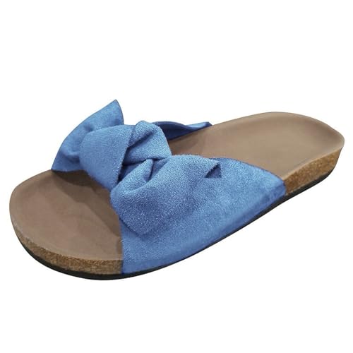 Barefoot Sandals Sandalias Mujer Verano Cuña Sandalias Con Soporte Ortopédico Chanclas De Playa Y Claquetas Piscina Playa Cuñas Para Mujer Primavera Rhinestone Verano Casual Moda Vestida, azul, 41 EU
