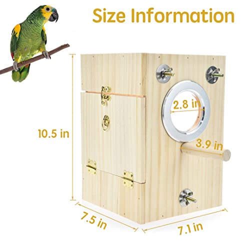 Bird Nest Box Parakeet Breeding Nest Box Bird Nest House Wooden Acrylic Transparent Breeding Box for Finch Lovebirds Cockatiel Budgie Conure Parrot