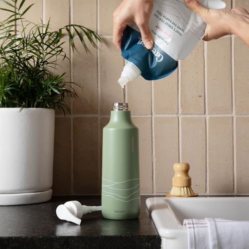 Image of Dish Soap Refill, Grapefruit and Mandarin, All-Natural & Eco-Friendly Ingredients, Enriched with Essential Oils, Returnable Refill Pouch (28oz, Pack of 2)