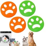 Ruayia 4 Stücke Tierhaarentferner Waschmaschine, Fusselbälle Waschmaschine, Katzenhaarentferner Waschmaschine, Wiederverwendbarer Tierhaarentferner, Silikon Haarfänger Entfernt - Stil 1