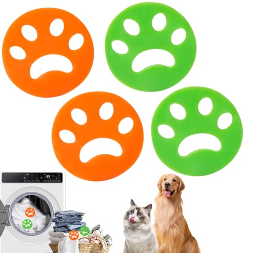 Ruayia 4 Stücke Tierhaarentferner Waschmaschine, Fusselbälle Waschmaschine, Katzenhaarentferner Waschmaschine, Wiederverwendbarer Tierhaarentferner, Silikon Haarfänger Entfernt - Stil 1