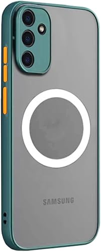 Miniatura 1 de Funda magnética para Galaxy A14 5G compatible con cargador Magsafe inalámbrica, antiarañazos, a prueba de golpes, mate, transparente, protección