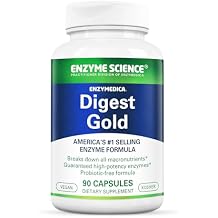 Enzyme Science Digest Gold, 90 Capsules - Maximum Strength Vegan Enzyme Supplement for Better Digestion with Amylase, Lipase and Protease