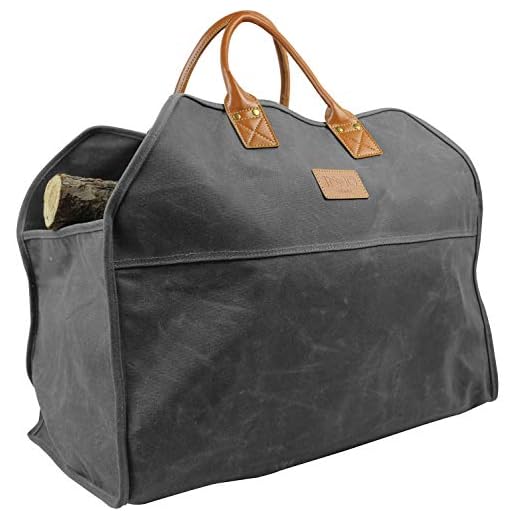INNO STAGE Waxed Canvas Firewood Log Carrier, Extra Large Storage Tote Bag