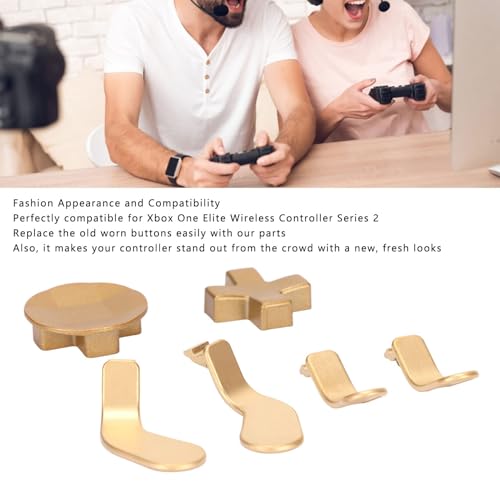 Image of Stainless Steel Joysticks Paddles Replacement Parts,Gaming Controller Accessories Include 4pcs Paddles and 2 D Pads for Elite Series 2