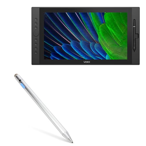 BoxWave Stylus Pen Compatible with Veikk Studio VK1560 - AccuPoint Active Stylus, Electronic Stylus with Ultra Fine Tip - Metallic Silver