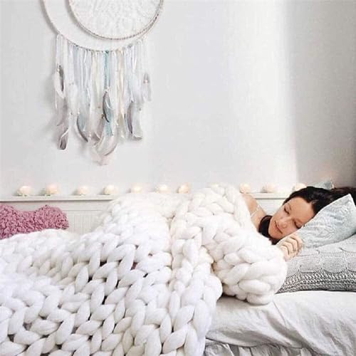 Couverture tricotée épaisse en laine pour canapé lit chaud confortable