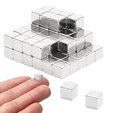 60 Stück Neodym Magnete Extra Stark, 5x5x5mm Kleine Magnet Rechteckig,Kühlschrankmagnete, Mini Magnet Klein Magnetstreifen für Magnettafel, Kühlschrank, Tafelmagnete, Fotos, Whiteboard & DIY